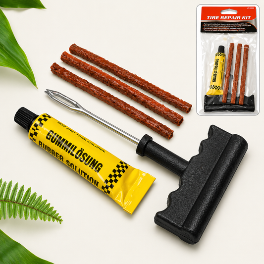 Tyre Puncture Repair Kit with 3 Seal Strips (5 Pcs Set)