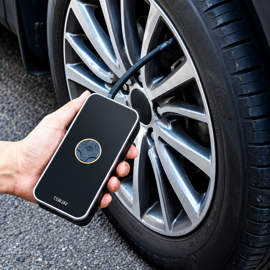 Portable Car Tire Inflator Air Compressor | Wireless Digital Air Pump with LED Display | Fast Rechargeable Tyre Inflator for Car, Bike, Motorcycle & Ball